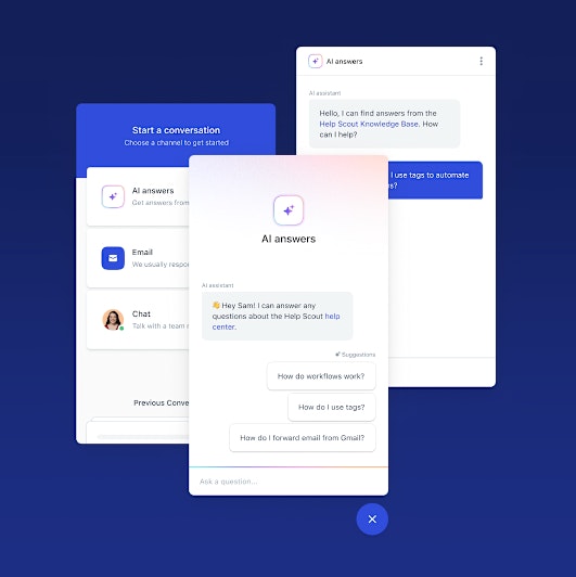Help Scout Screenshot: AI answers (general)