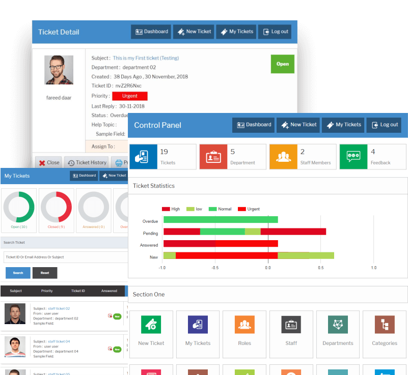 Product Screenshot: JS Help Desk