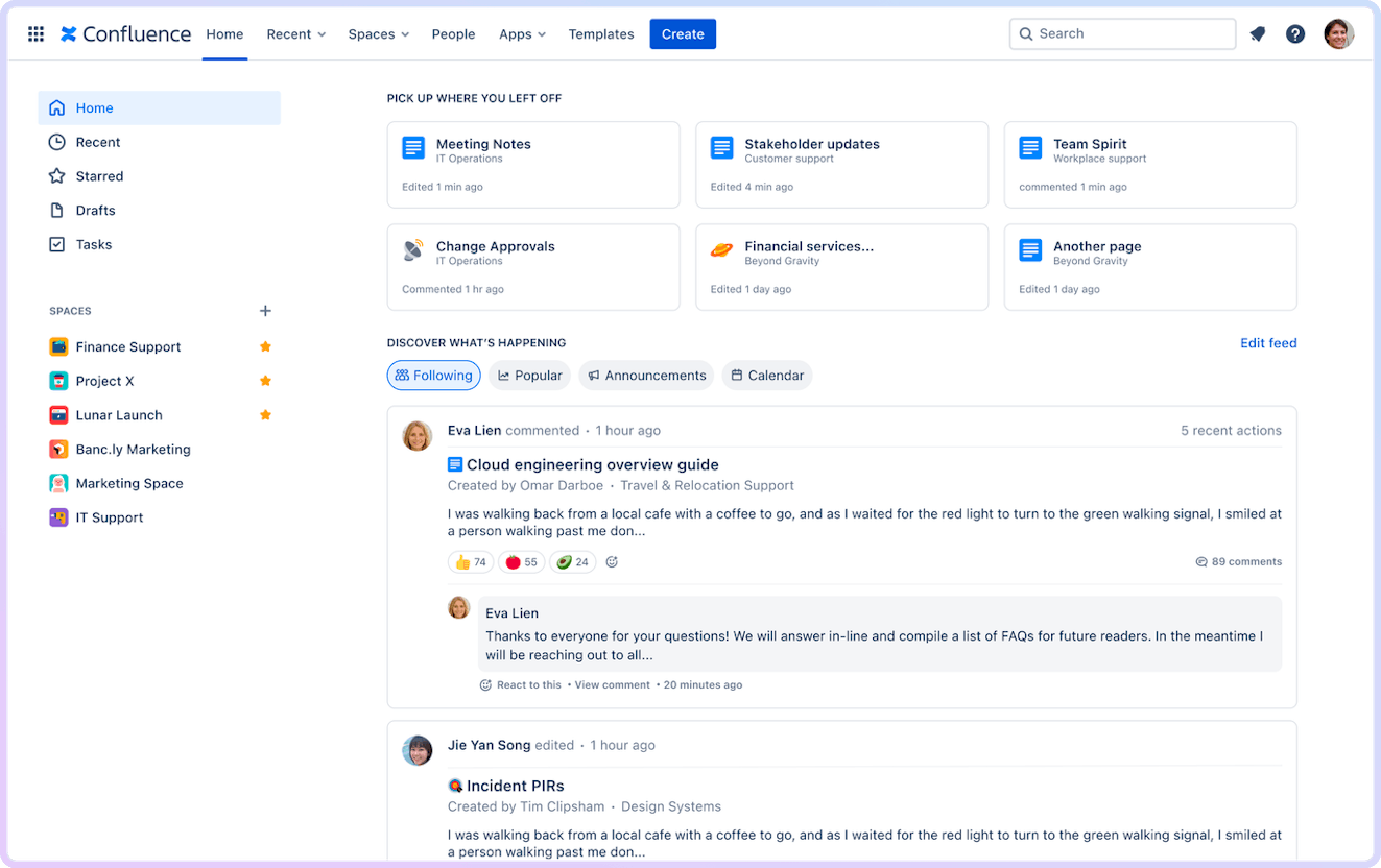 Product Screenshot: Confluence (Updated)