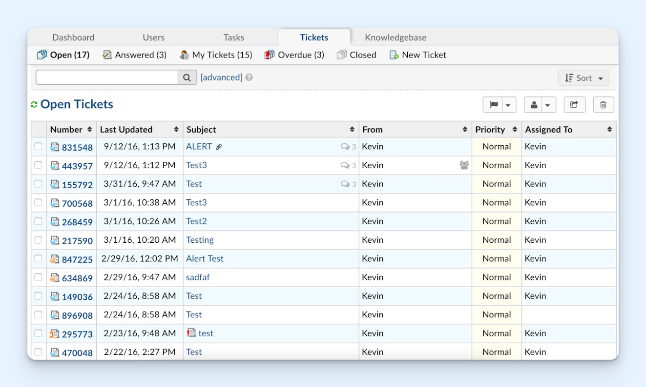 Product Screenshot: osTicket
