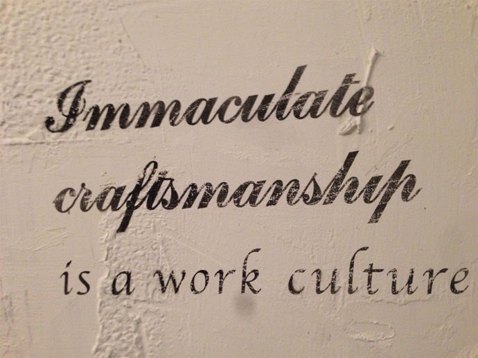 Immaculate craftmanship is a work culture
