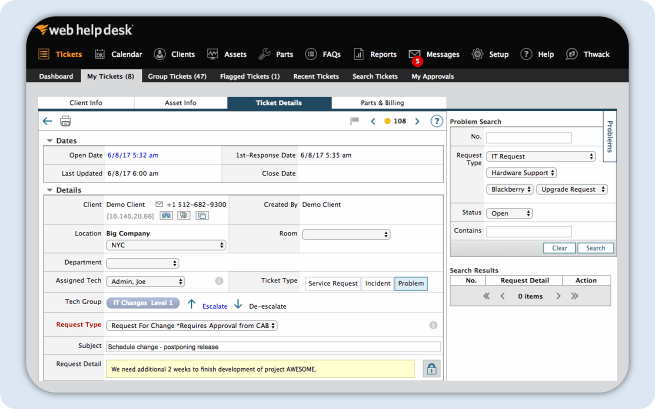 Free Help Desk Ticketing - Solarwinds Image