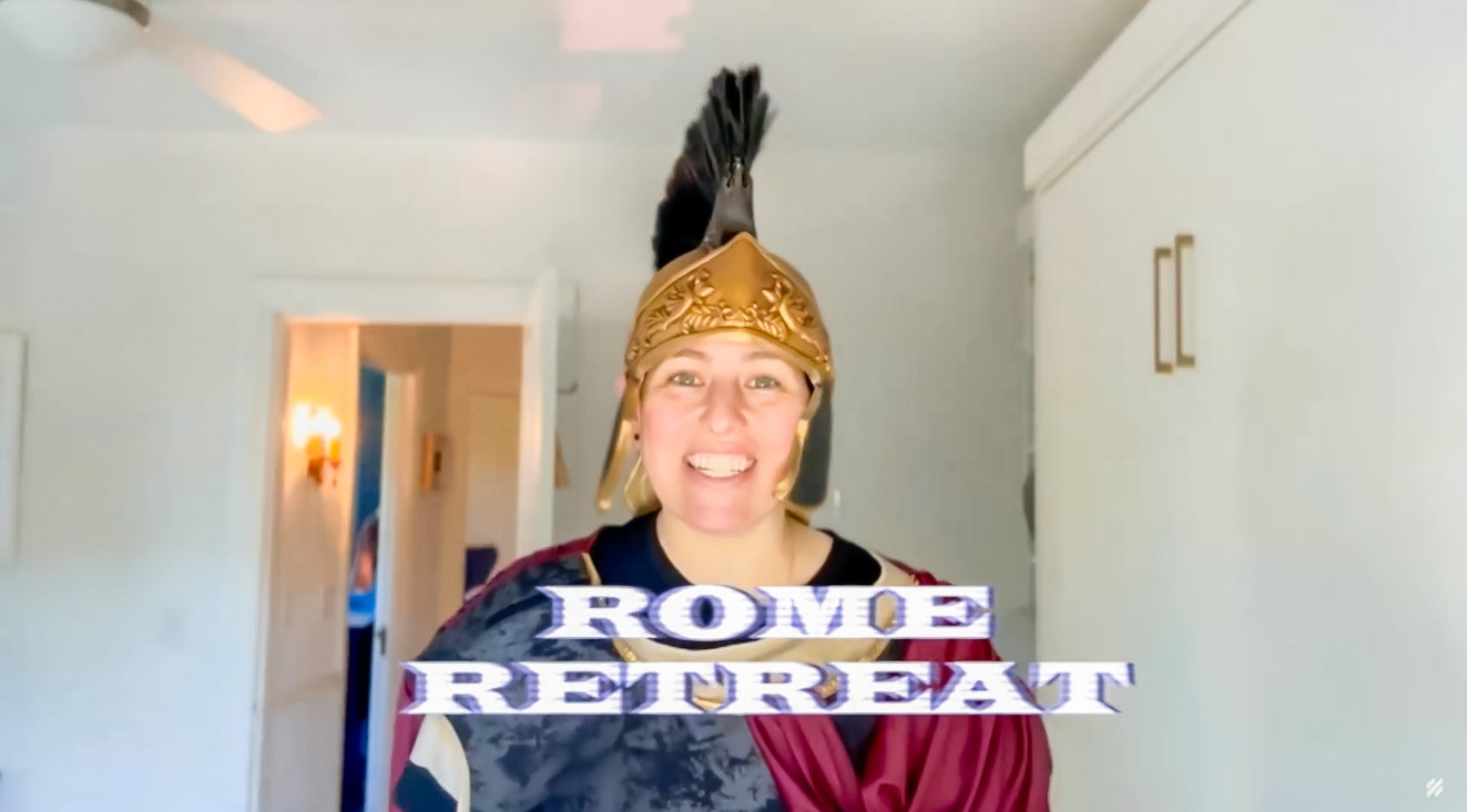 Rome Retreat - Leah in Gladiator Garb