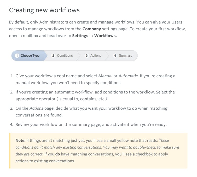 Help Scout doc - Workflows