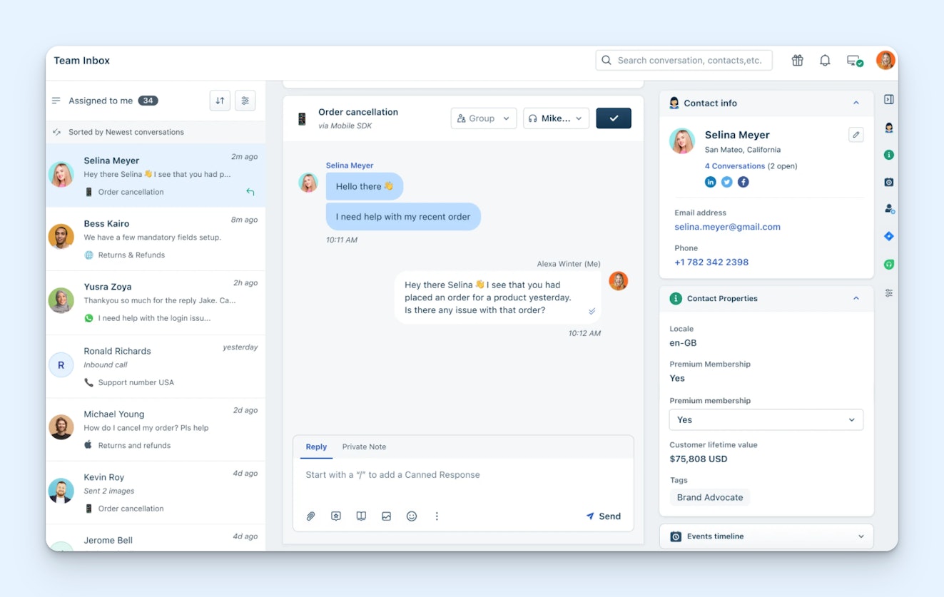 Free Live Chat Software - Freshchat Product Screenshot