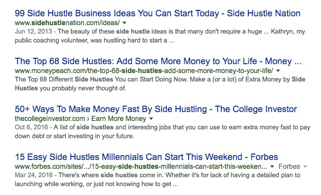 Search results for “side hustle”