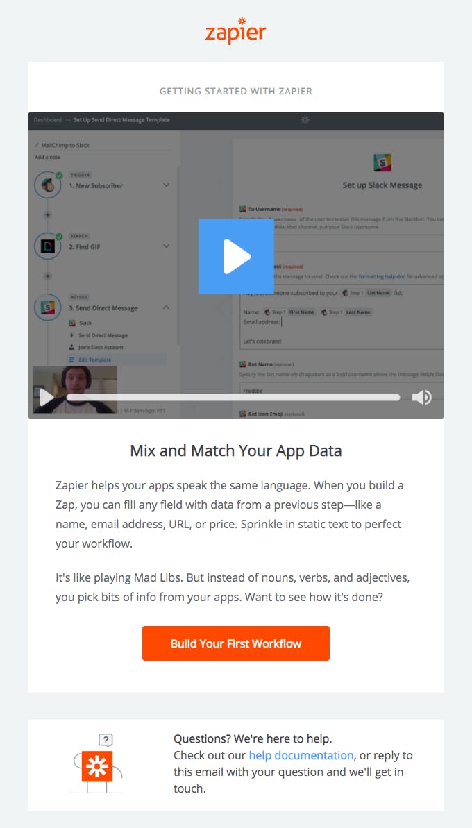 Zapier’s follow-up email