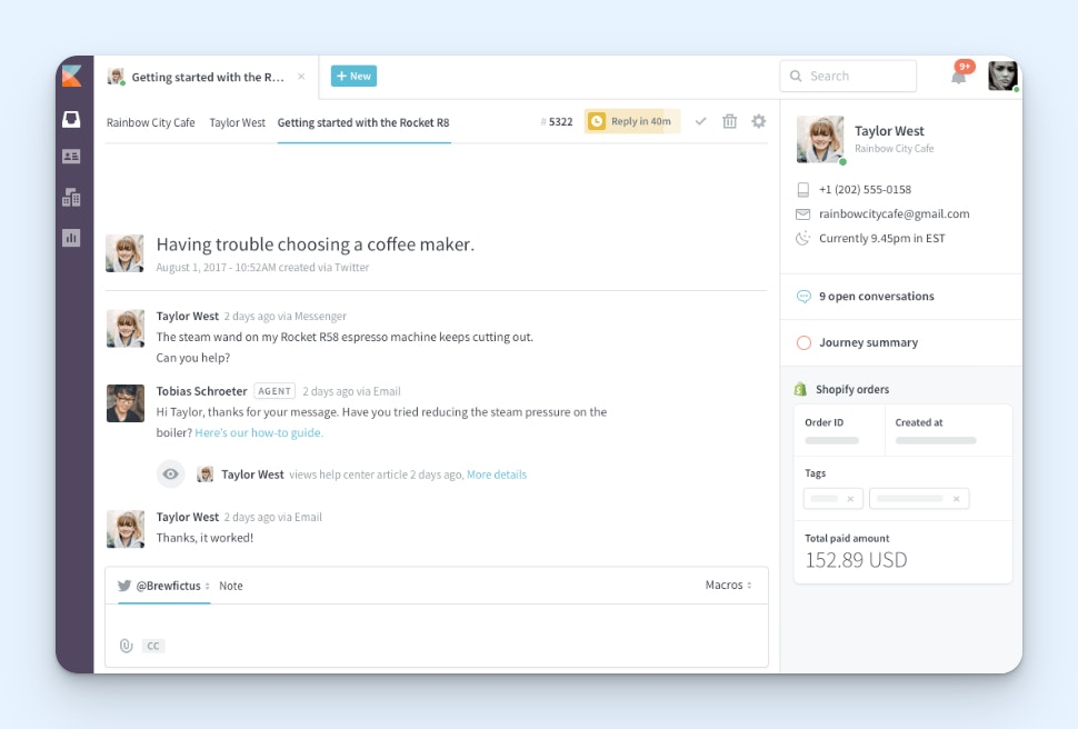 Zoho Desk Alternatives - Kayako One Product Screenshot