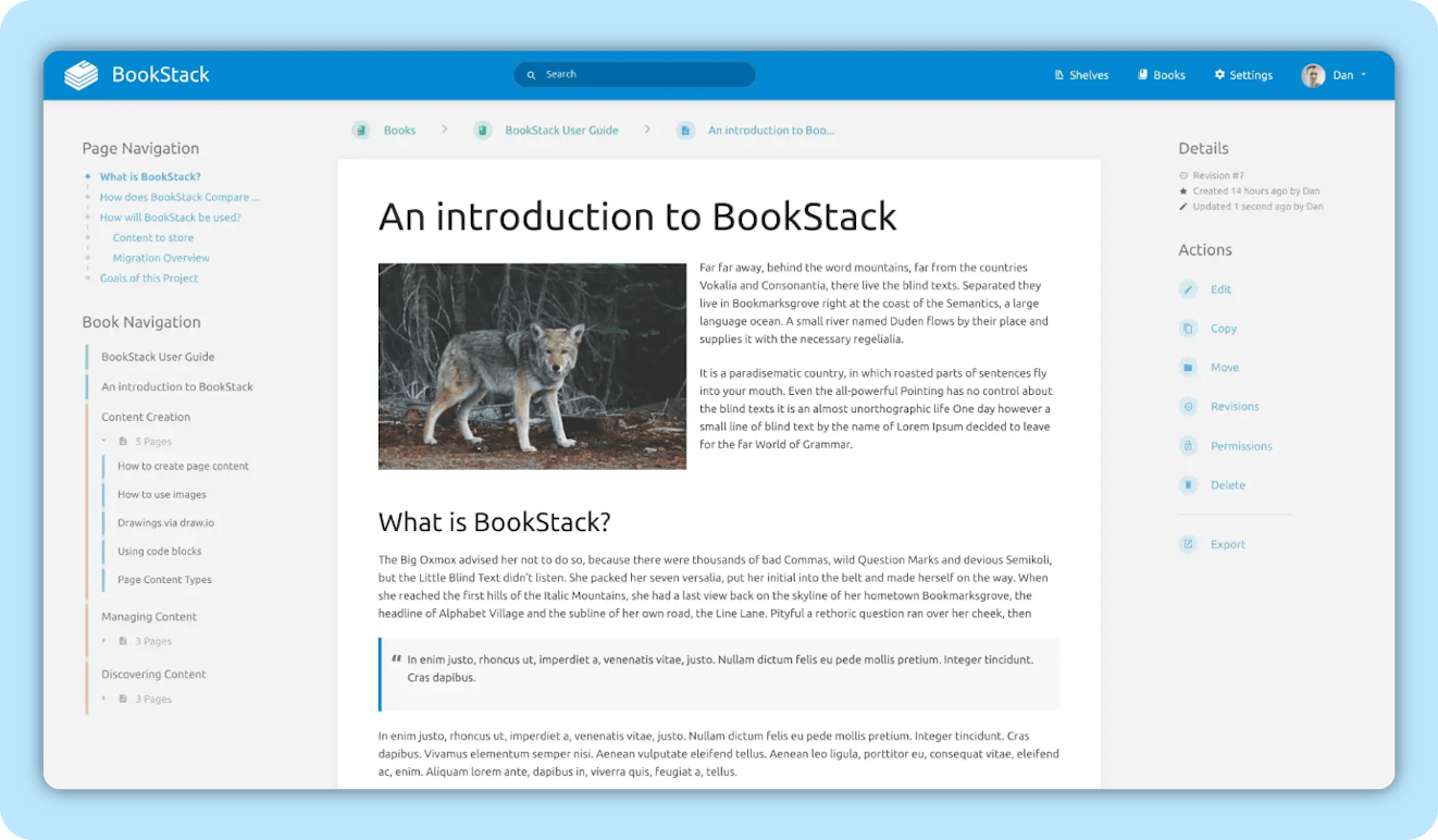 Best Knowledge Base Software - BookStack Product Image