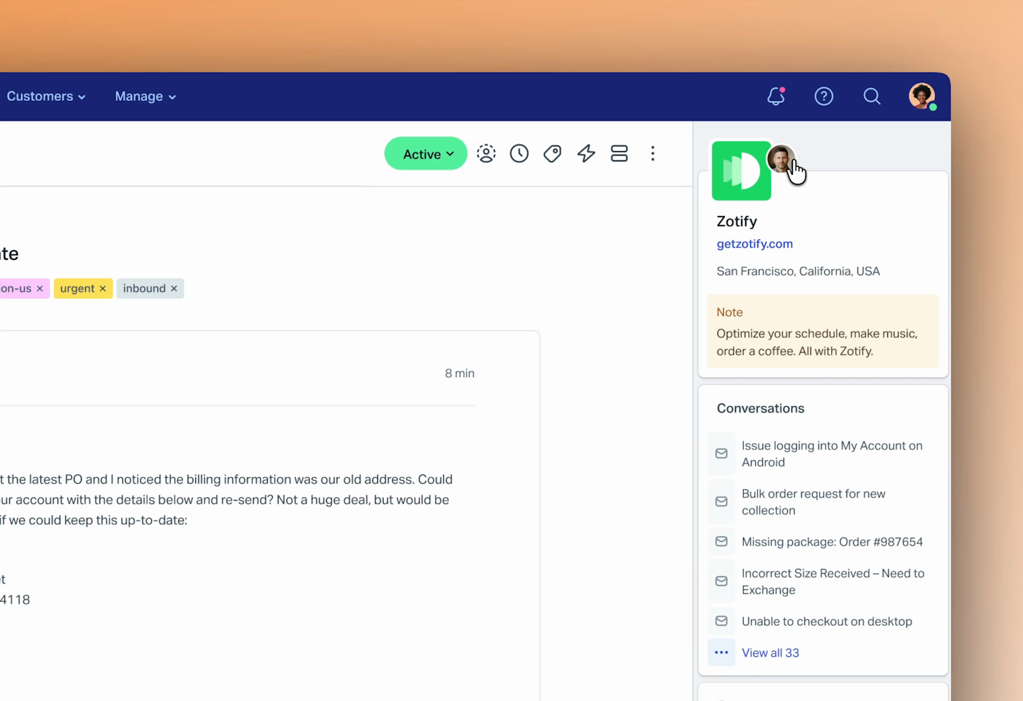 Company Management Sidebar
