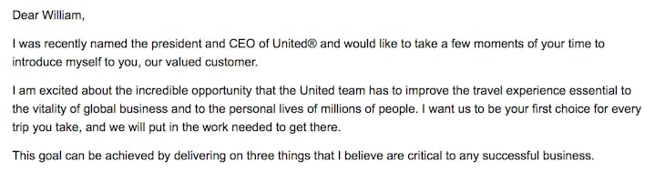 Email from United CEO