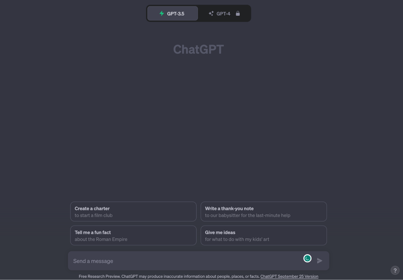 Product Screenshot: ChatGPT