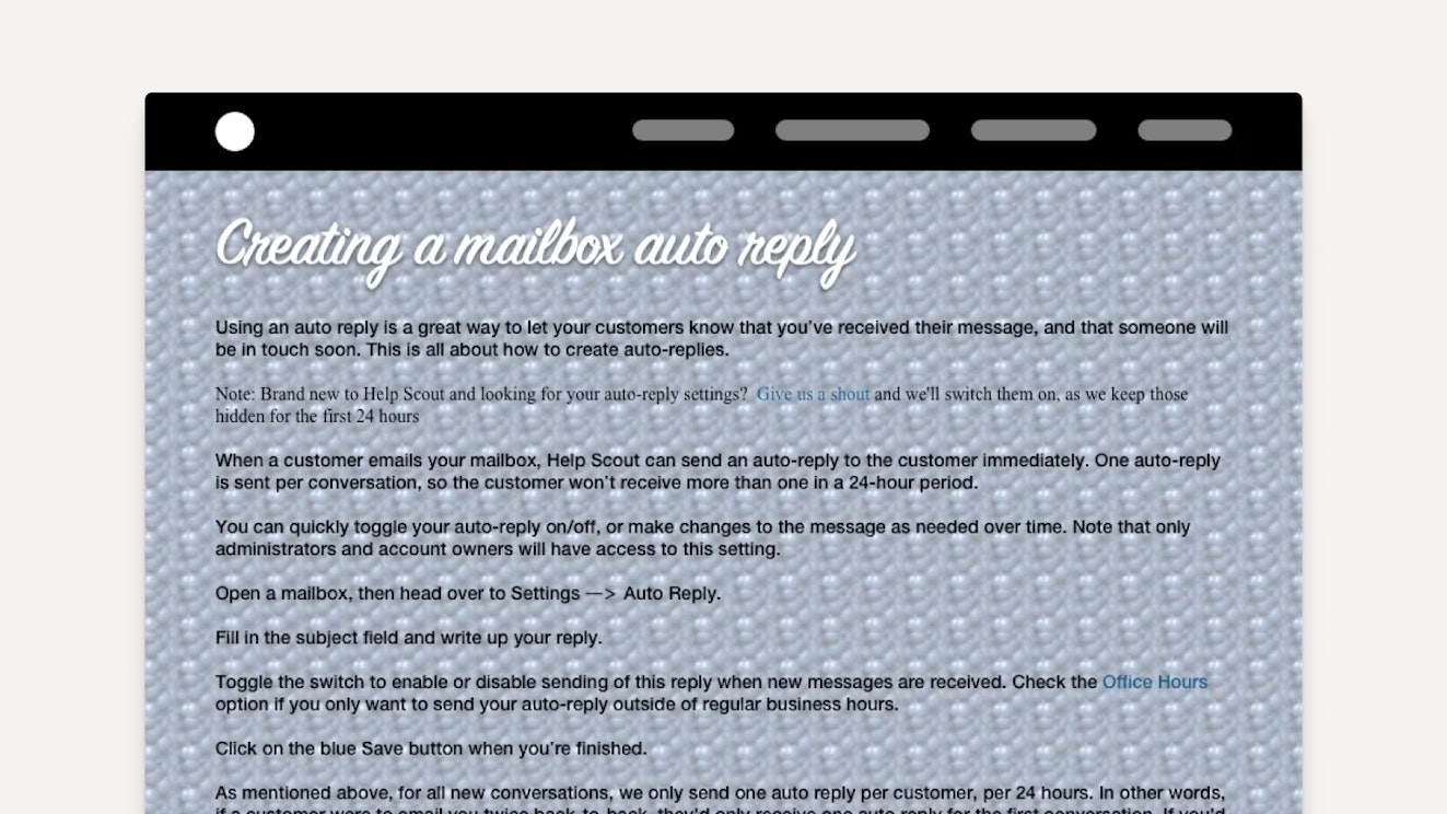 Redesigning a sample help document