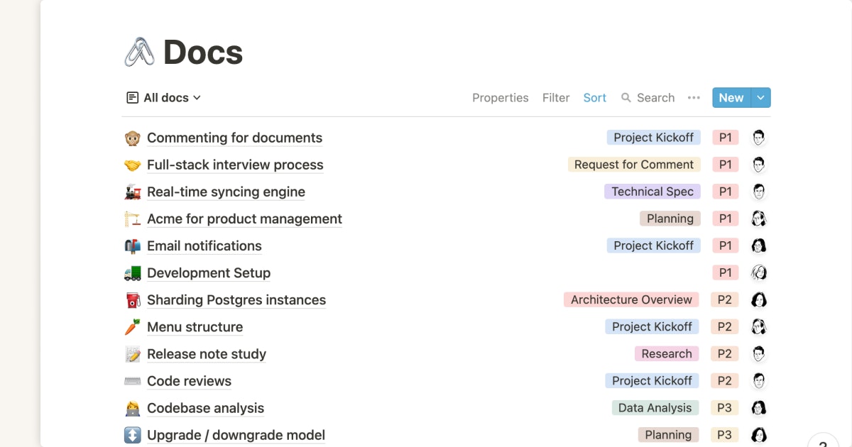 Product Screenshot: Notion (KB Management)