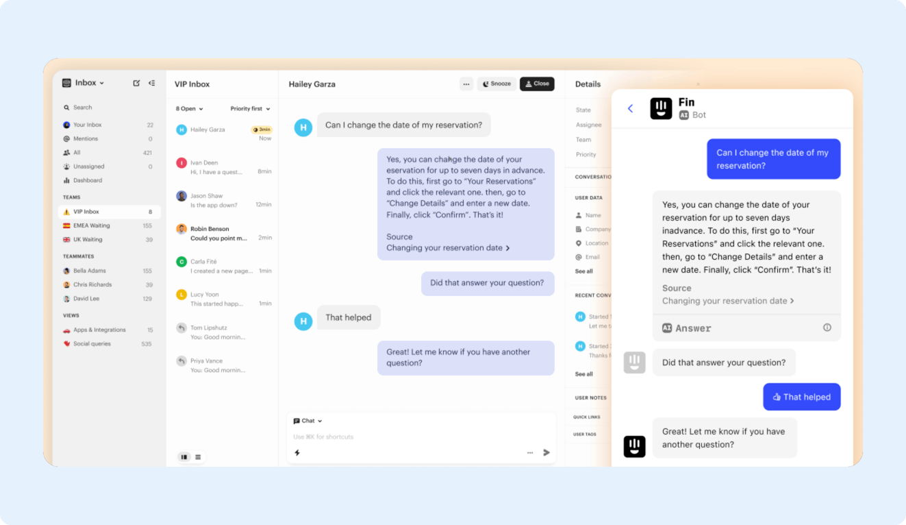 Ecommerce Chatbots - Intercom Product Screenshot