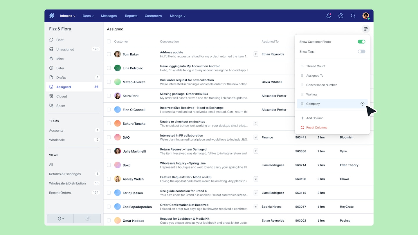 Get more context with column management