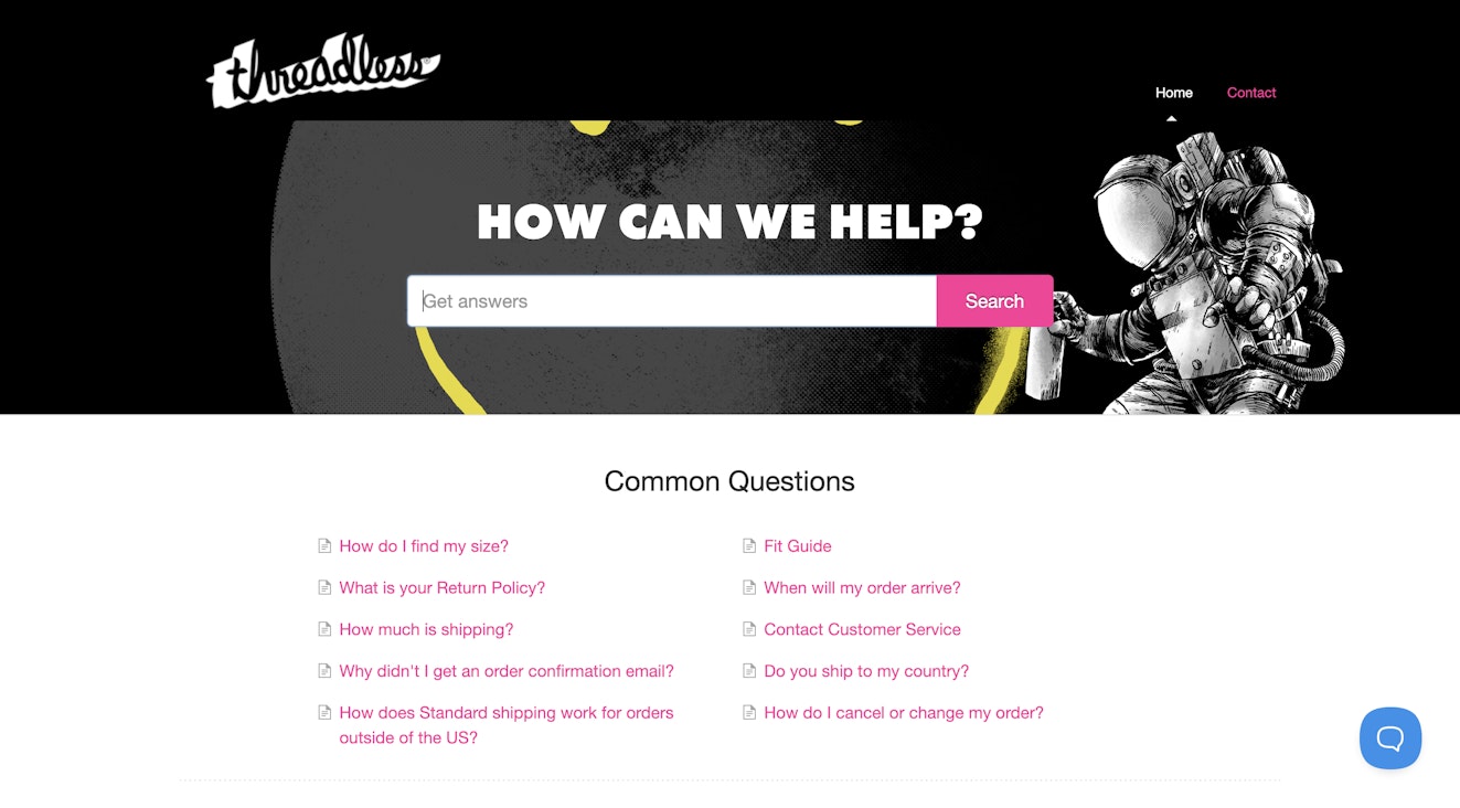 Ecommerce Knowledge Base - Image 1 - Threadless Help Center