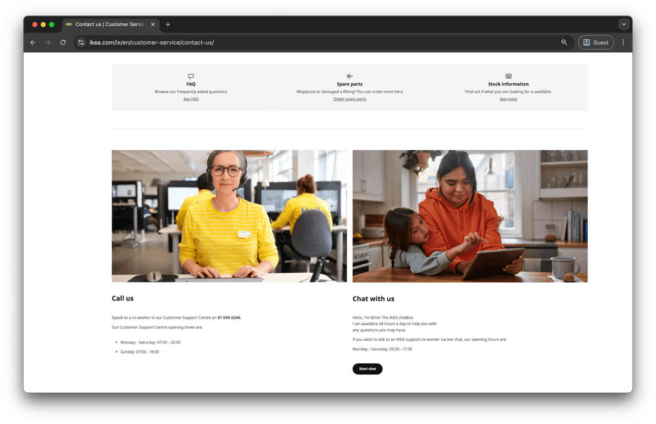 Contact Us Examples - IKEA