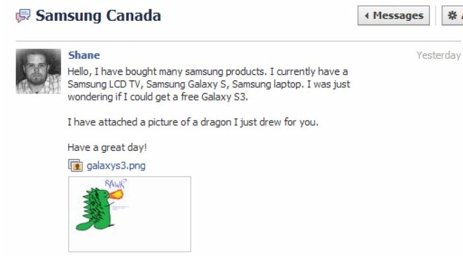 Facebook Samsung Post