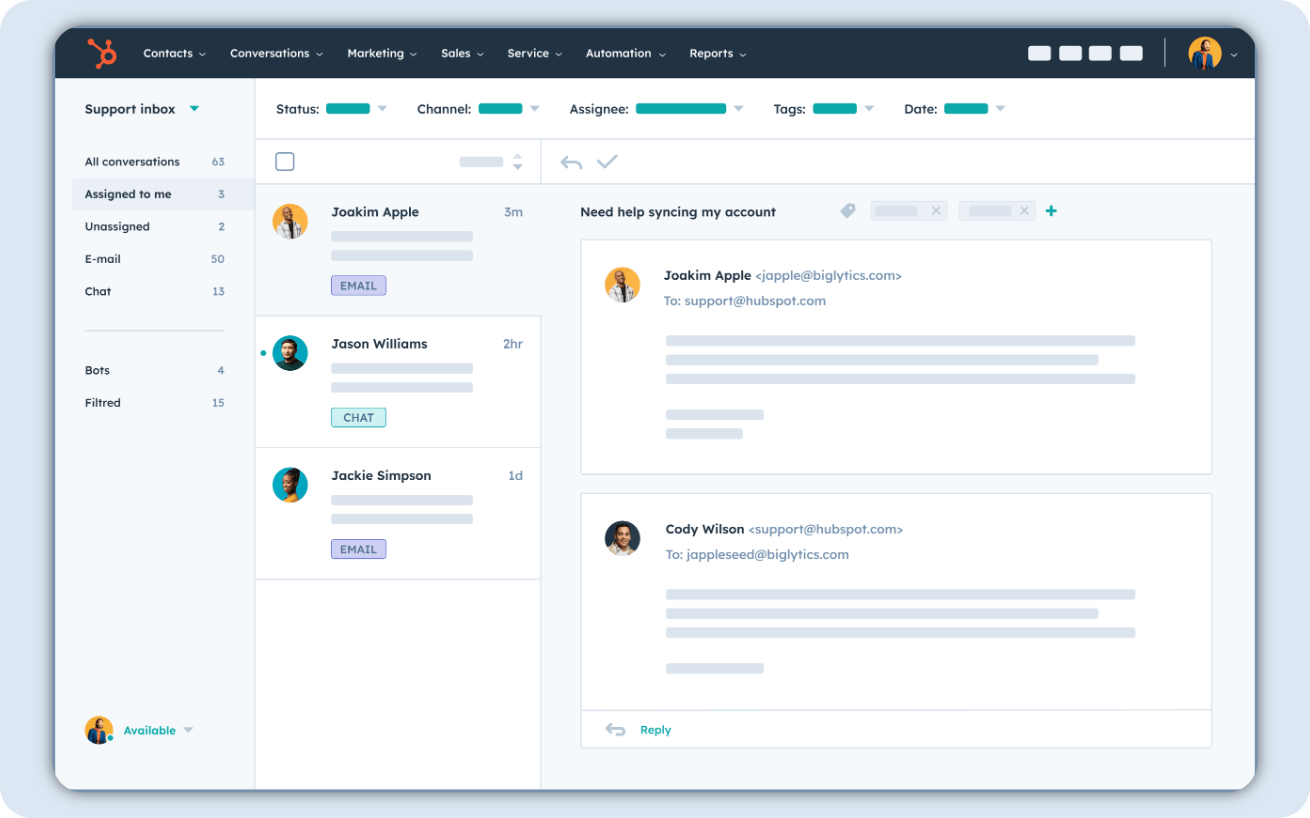 Free Help Desk Ticketing - HubSpot Service Hub Image