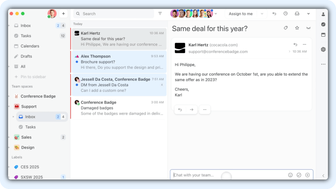 Front Alternatives - Missive Product Screenshot