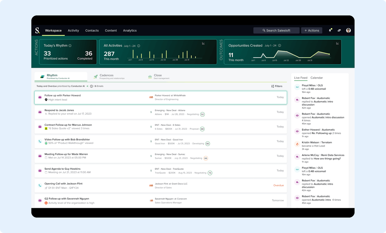 Ecommerce Chatbots - Salesloft Drift Product Screenshot