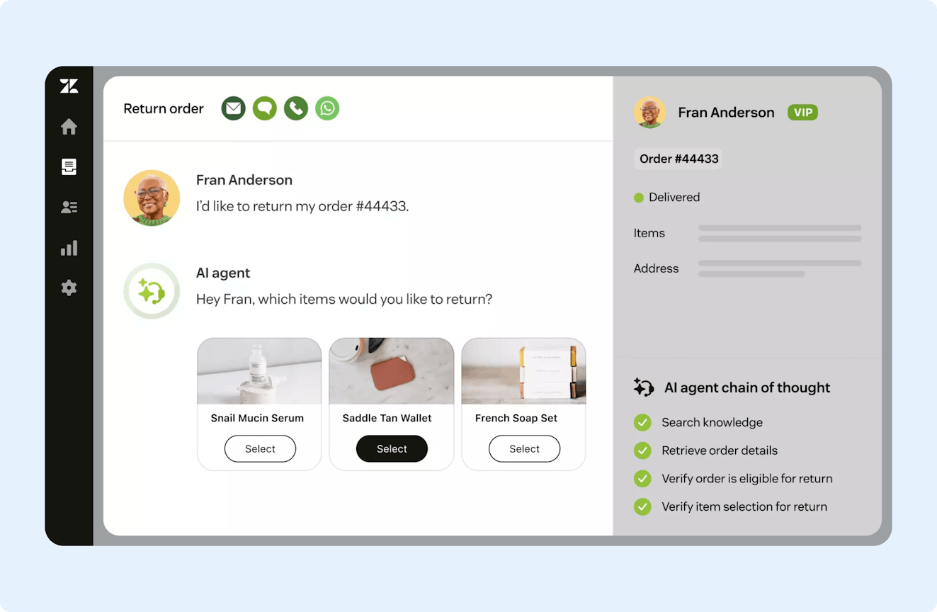 Ecomm Chatbot - Product Screenshot Zendesk