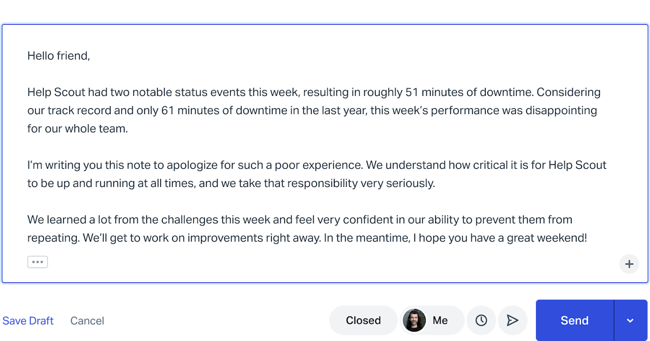 Help Scout Outage Response - Nick