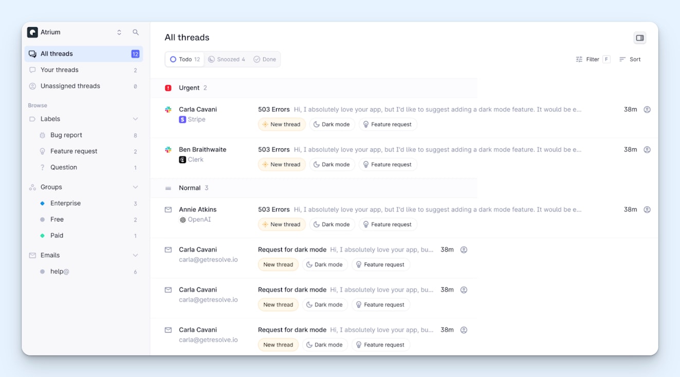 SaaS Help Desk - Plain Product Screenshot