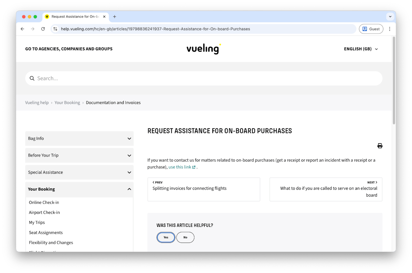 Ecommerce Knowledge Base - Image 14 - Vueling Help Center