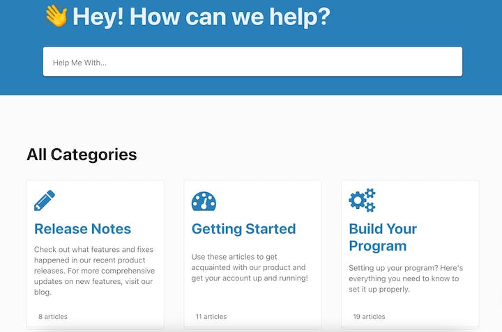 screenshot of helpdocs's customer service software
