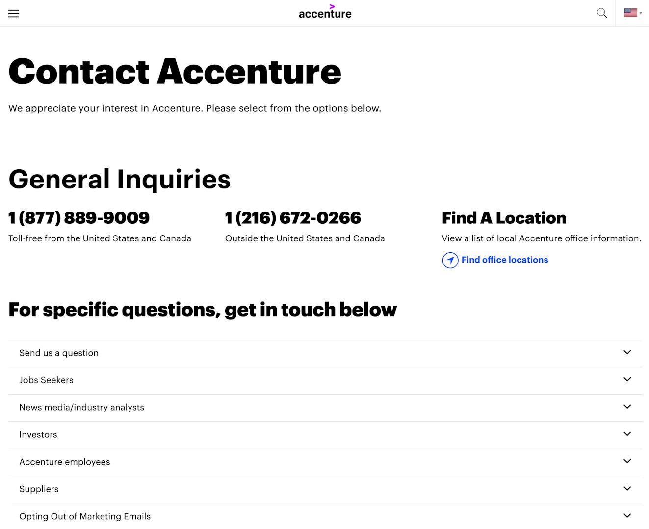 Contact Page: Accenture