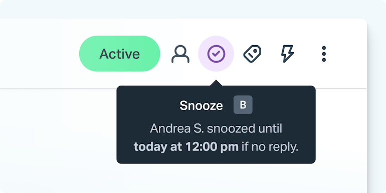 Inbox page – Feature grid – Snooze