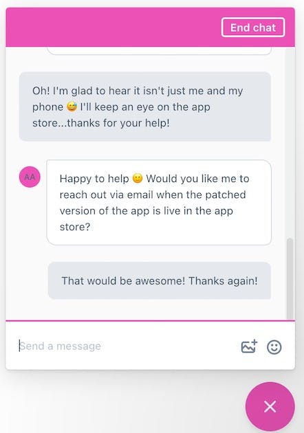 Help Scout Screenshot: Live Chat in Beacon