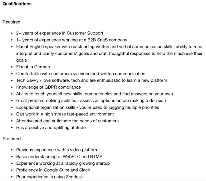 hopin customer support representative job description