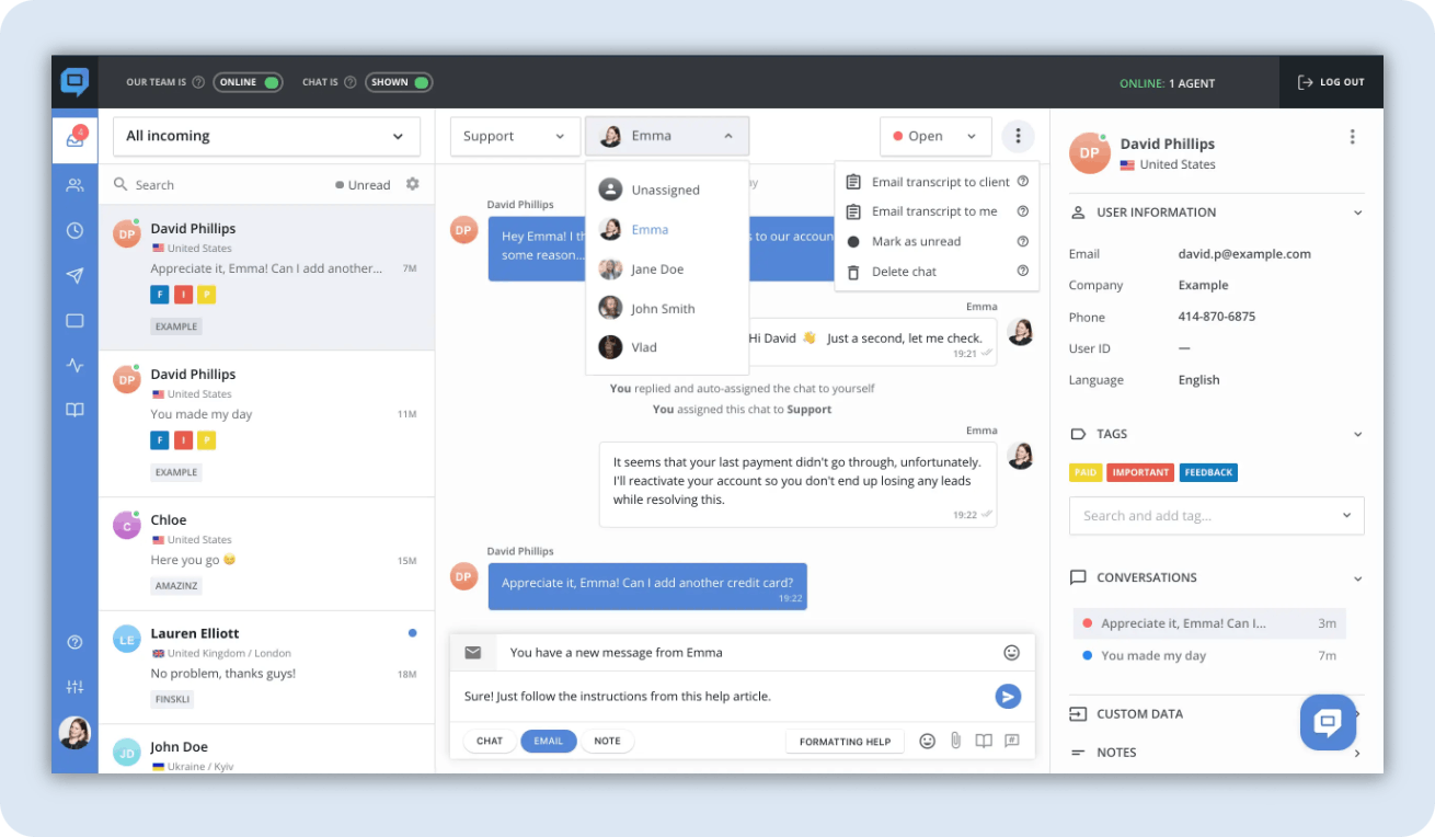Intercom Alternatives - HelpCrunch Product Image