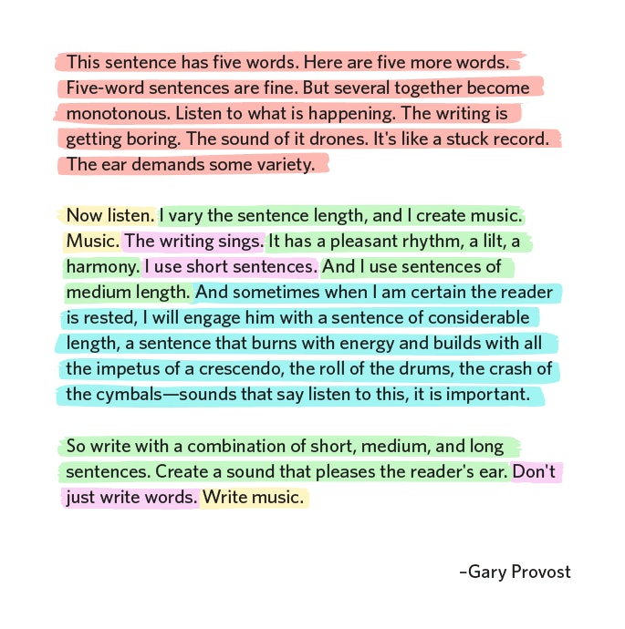 Gary Provost writing techniques