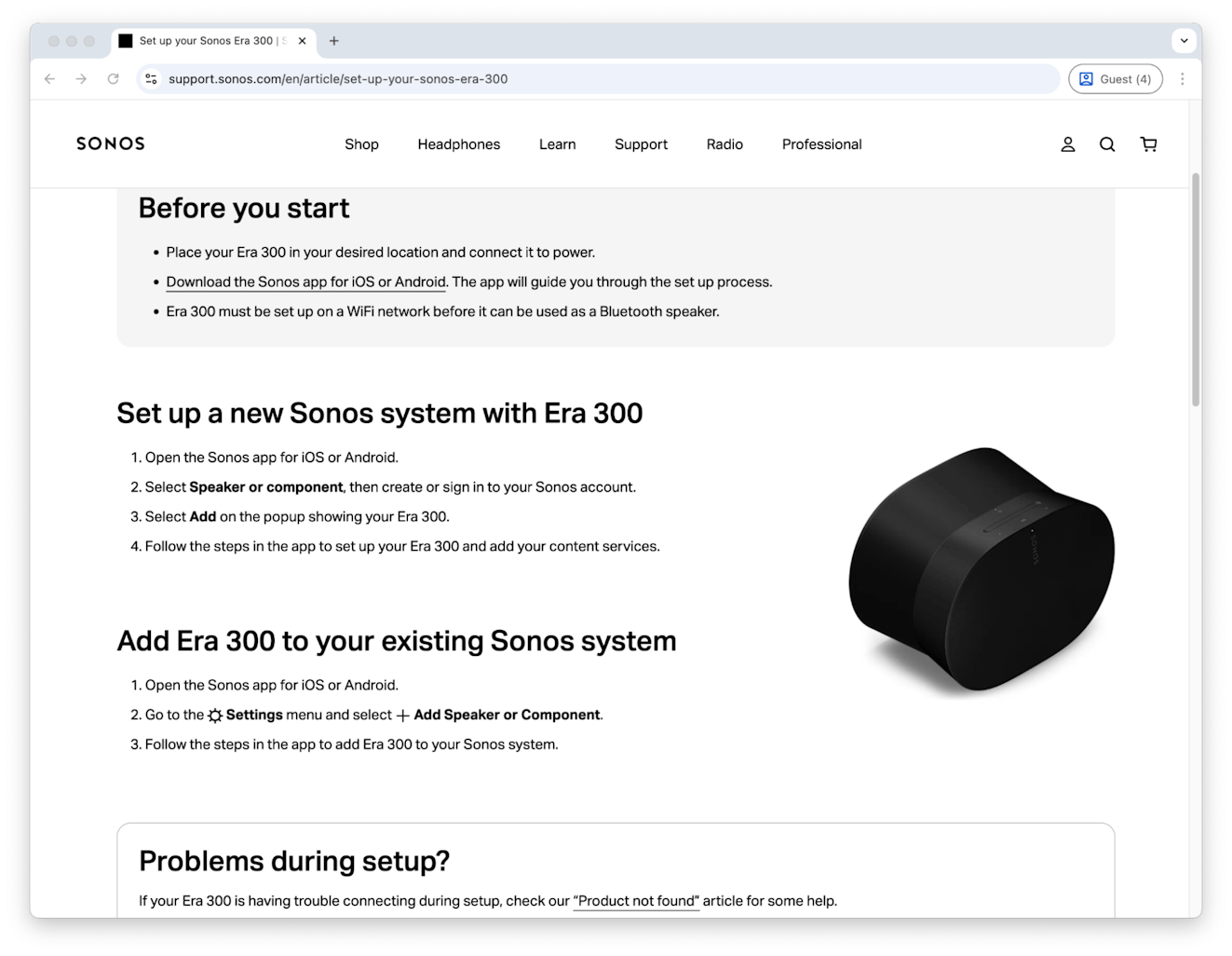 Ecommerce Knowledge Base - Image 7 - Sonos Help Center