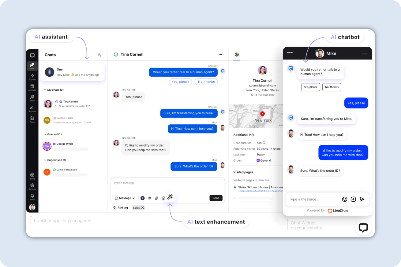 Intercom Alternatives - LiveChat Product Image