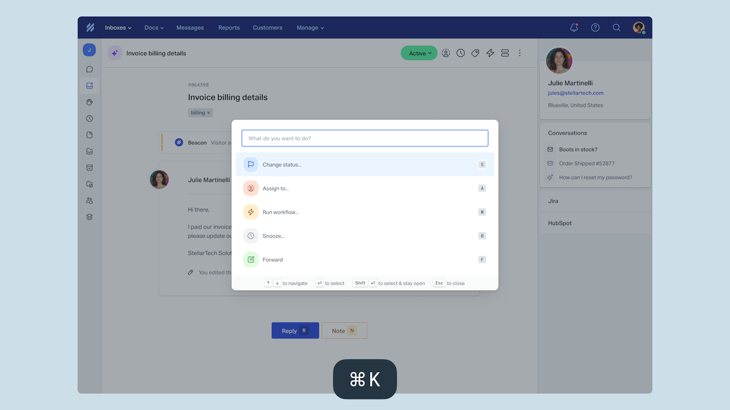 Move faster with the command palette
