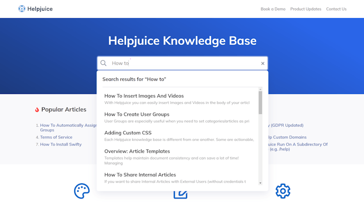 Product screenshot: HelpJuice