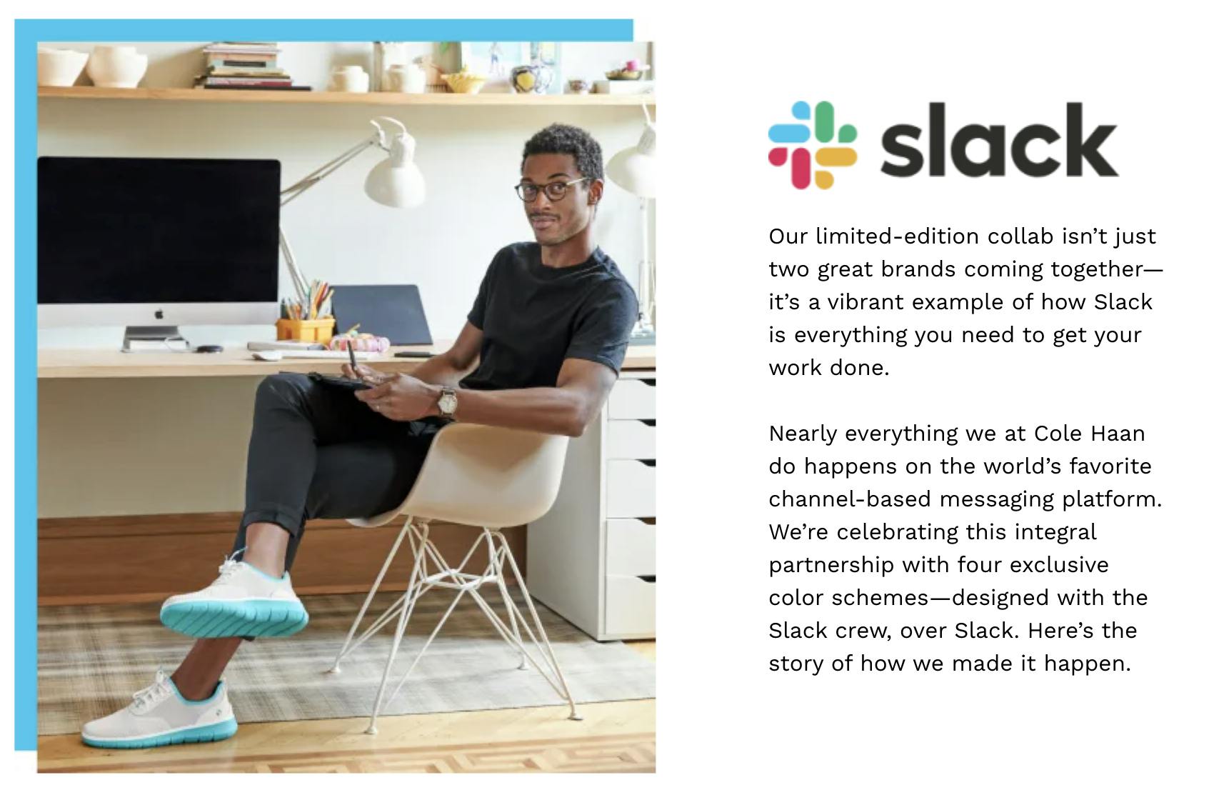 slack and cole haan partnership example