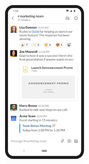 Product Screenshot: Slack (mobile app)