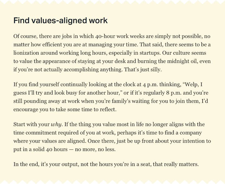 How to Work a 40-Hour Week