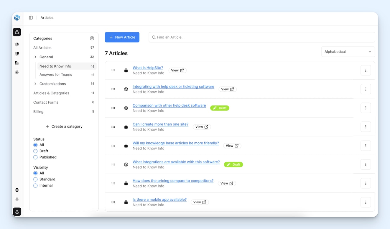 Best FAQ Software - HelpSite
