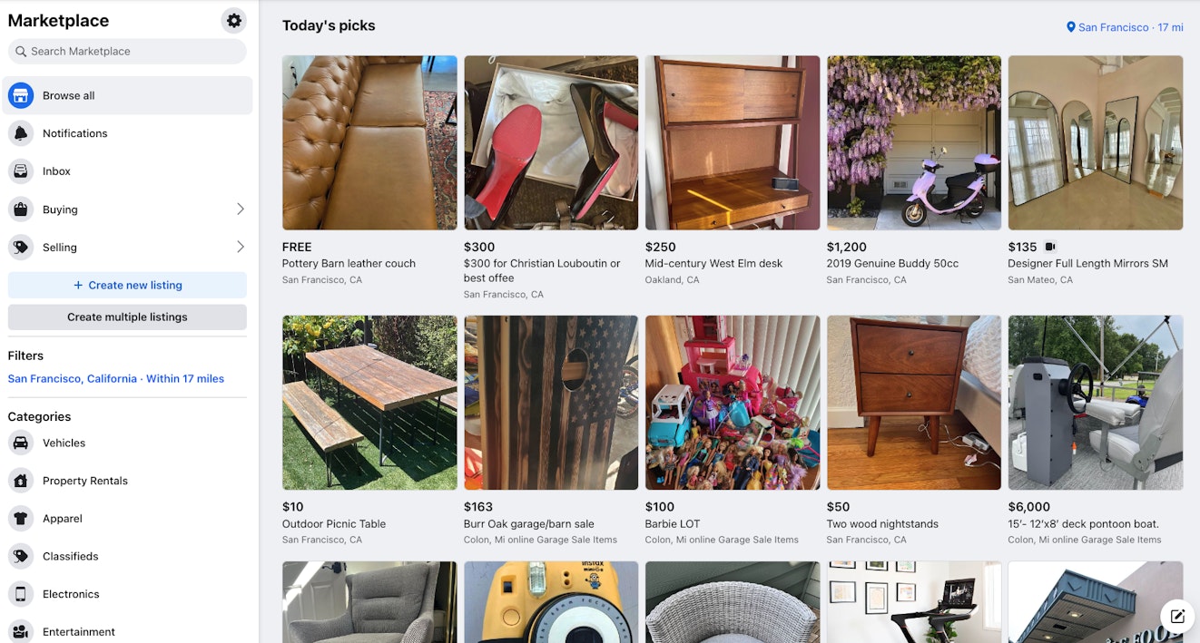 C2C Ecommerce - Facebook Marketplace