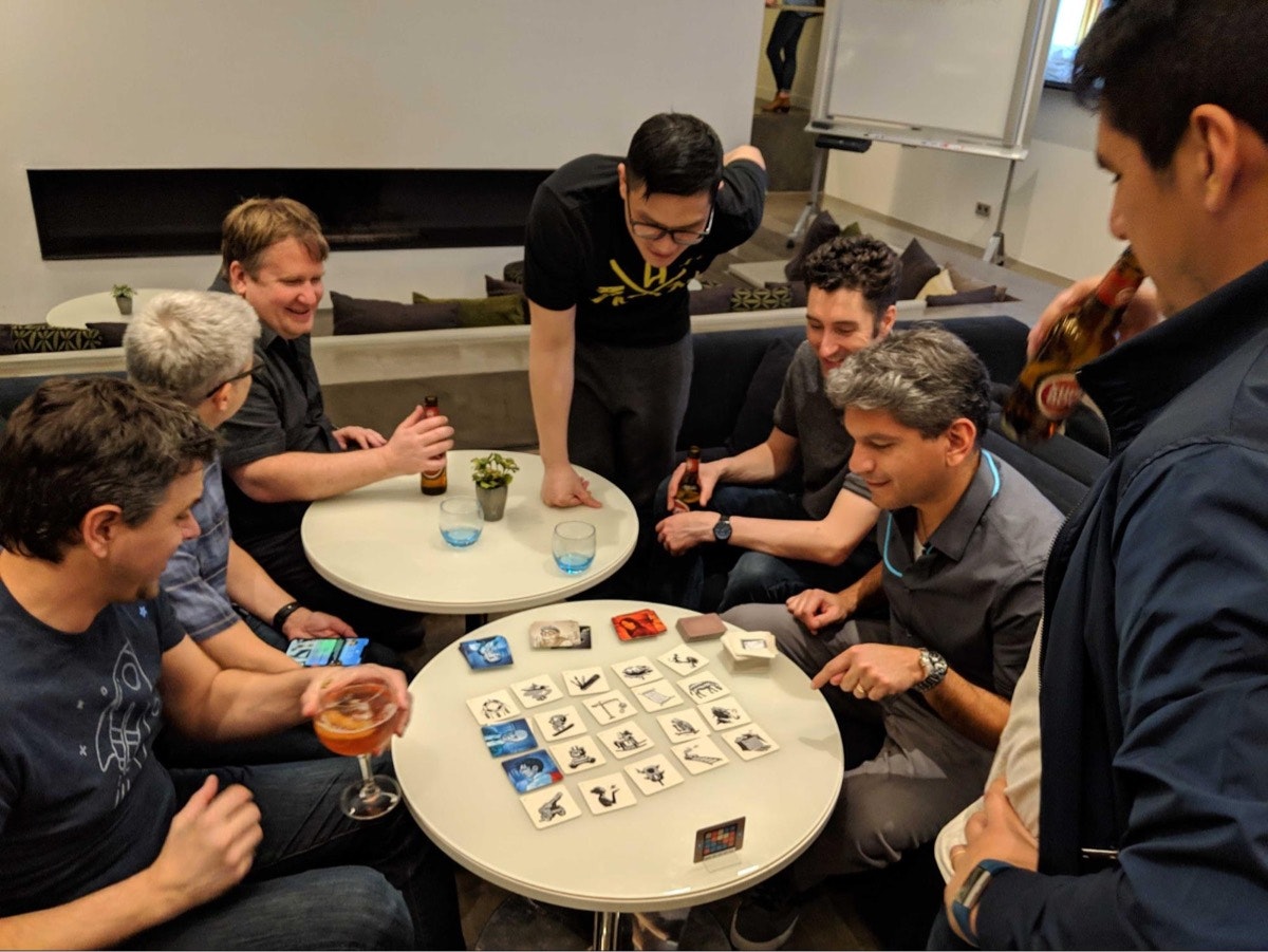 Some gamers gather during our Spring, 2019 retreat to Lisbon, Portugal.