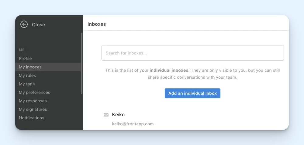 Front - Individual Inbox