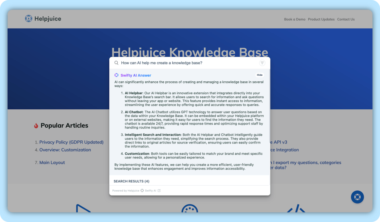 Best Knowledge Base Software - HelpJuice Product Image