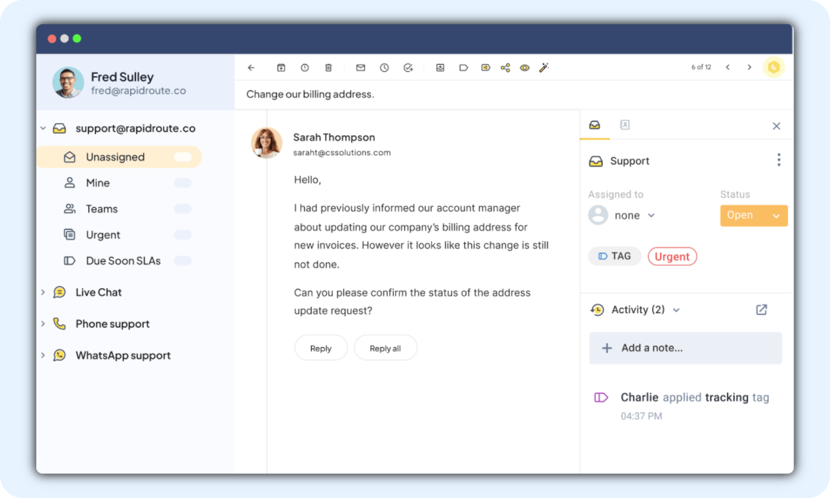 Front Alternatives - Hiver Product Screenshot